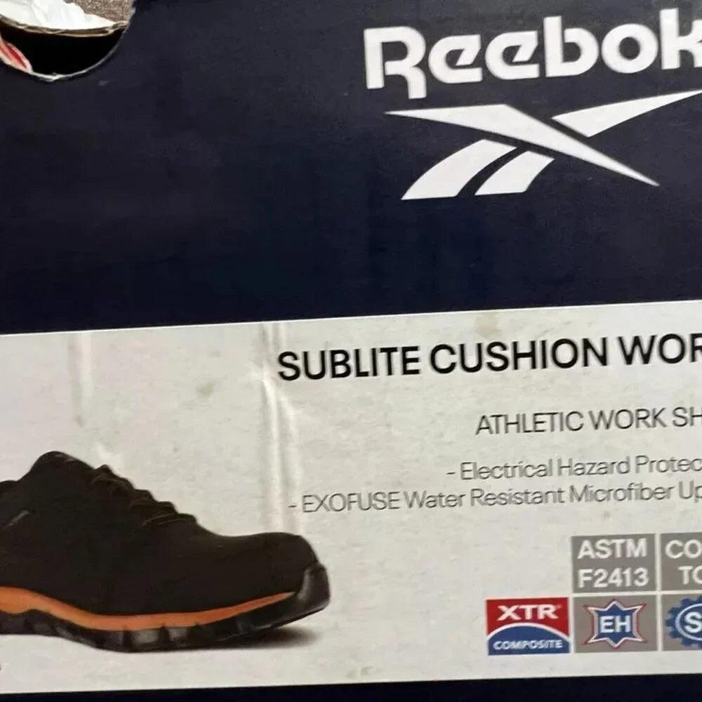 Reebok Mens Sublite Cushion Work Sneaker Black 10M